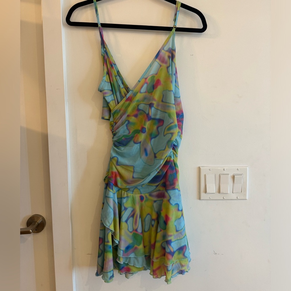 Mesh Ruffle Mini Dress - Picture 4 of 5